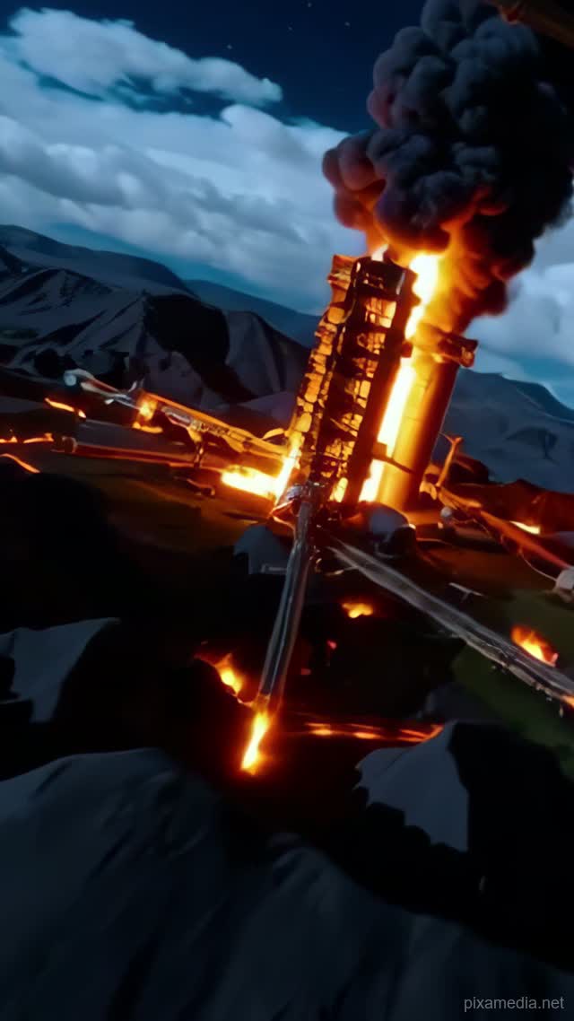Refinery Blast on Basalt Night - Fire & Explosions AI stock
